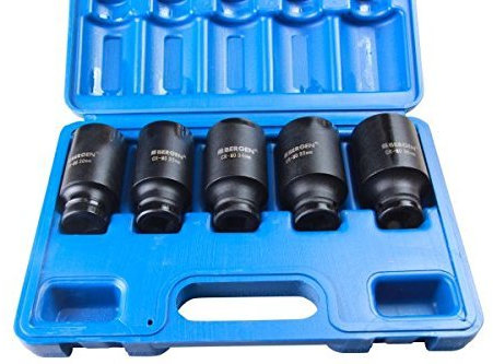 Us Pro B1431 5pc Deep Hub Nut Sockets Socket Set, 12 Point, 30, 32, 34, 35, 36mm
