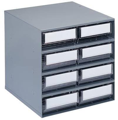 kaiserkraft | Schubladenmagazin | Gehäuse-Traglast 75 kg | HxBxT 395 x 376 x 300 mm | 8 Schubladen | Schubladen glasklar
