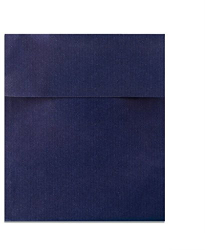 Logbuch-Verlag 10 kleine dunkelblaue Papiertüten 13 x 18 cm flach Umschlag Papierflachbeutel Kraftpapier Verpackung Mitgebsel Tüten blau