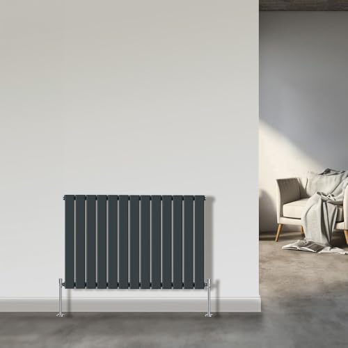 NRG 600x884 Flat Panel Designer Radiator Rad Single Column Anthracite | Horizontal Radiator, Mild Steel, Column Radiator, Wall Mounted, Central Heating, for Bathroom, Kitchen Living Room