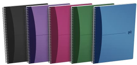 Oxford 100101584 Office Urban Mix Spiralbuch 21 x 29,7 cm 100 Seiten/50 Blatt 90g, 5er Pack