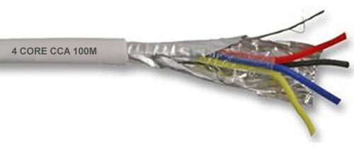 kenable Alarm Security SCREENED CCA Cable 4 Core White 100m [100 metres]
