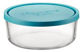 BORMIOLI ROCCO 1663025 Bormioli-Plat Rond en Verre avec Couvercle 30 cl, Transparent, 12