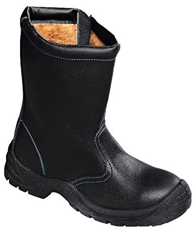 teXXor® S3-Winterreißverschlussstiefel ZIPPER, schwarz/grün, Gr. 44