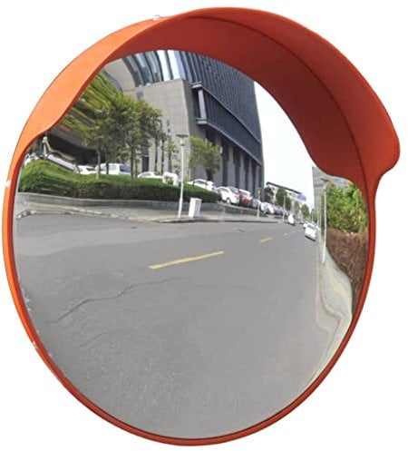 vidaXL Verkehrsspiegel Sicherheitsspiegel Panoramaspiegel Überwachungsspiegel Konvex PC-Kunststoff Schwarz 45 cm Outdoor