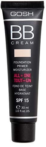 GOSH BB Cream 3-in-1: Primer, Foundation & Feuchtigkeitscreme, 30ml I Make-Up für ein gepflegtes Hautbild & strahlenden Teint I Abdeckung von Unreinheiten & Rötungen I 100% Vegan & LSF 15 I 001 Sand