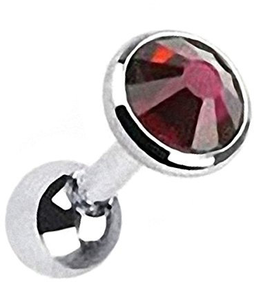 Piersando Tragus Helix Ohr Piercing Cartilage Knorpel Stab Stecker 316 L Chirurgenstahl Kristall Silber Lila 5mm