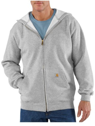 Carhartt Men's MidWeight Hooded Zip Front Sweatshirt - Grey - L Tall