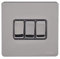 Schneider Electric GU1432BBN Ultimate Screwless Flat Plate, Black Nickel with Black Insert, 3 Gang Rocker, 2 Way Light Switch, Single Pole, 16 AX