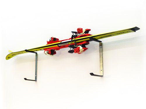 Menovus Skihalter 2 Ebenen, Legierter Stahl, Wandmontage, 2 Regale, Skihalter, Werkzeuge, Garage, Allgemeine Lagerung