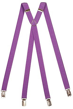 Olata Klassische X-förmige Hosenträger mit Clips – 2 cm breit. Fliede