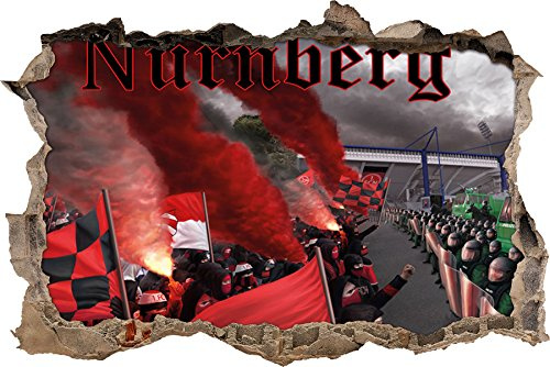 Ultras Nürnberg, 3D Wandsticker Format: 92x62cm, Wanddekoration