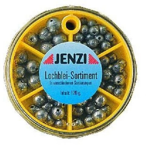 Jenzi Lochbleisortiment mit versch. SortierungenInhalt: 120 g.