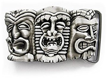 eeddoo® Gürtelschnalle - Tiki Belt (Buckle für Wechselgürtel für Damen und Herren | Belt Frauen Männer Oldschool Rockabilly Metall Gothic Wave Rock Biker Western Trucker Casino Skull)