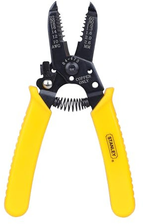 STANLEY 84-475-22 150mm/6'' Wire Stripper with Cutting Edge Yellow-AWG12-22