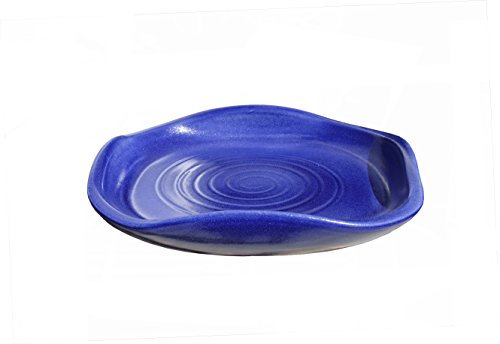 Hentschke Keramik Vogeltränke Vogelbad frostsicher formschön Ø 30 x 6 cm, Effekt blau, 100% wasserdicht, 465.030.64 - Made in Germany