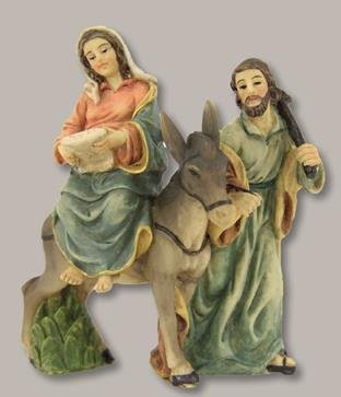 Unbekannt Krippenblock Heilige Familie Herbergssuche geeignet für 5cm Figuren