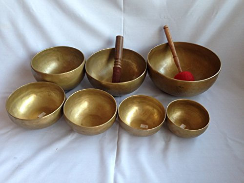 Tibetisches Chakra-Set handgefertigte Klangschale – 7 Stück handgefertigte Schalen