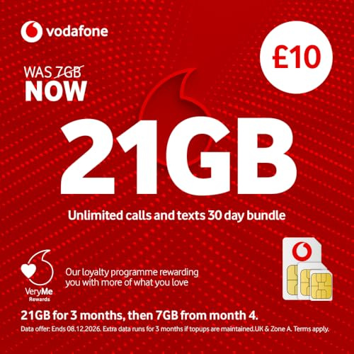 Vodafone Triple 4G Sim - Big Bundle PAYG VODA SIM - UNLIMITED CALLS, TEXTS & DATA For iPhone 4, 4S, 5, 5C, 5S, 6, 6S, 6+ / iPad Air / Air2 / GALAXY S2 /S3 /S4 /S5 /S6 / S6-Edge / GALAXY TAB / GALAXY NOTES 2, 3 4 5 - SEALED - AVAILABLE ONLY FROM > MOBILES DIRECTS COMMUNICATIONS LTD
