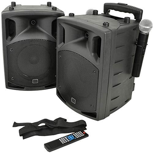 2x 100W Outdoor Portable PA Speaker System – Bluetooth Wireless Rechargeable UHF