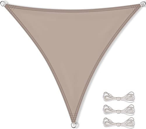 CelinaSun Voile d'ombrage Pare-Soleil Jardin Balcon Polyester PES hydrophobe Triangle 3,6 x 3,6 x 3,6 m Taupe