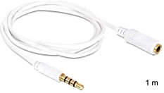 DeLock Verlängerungskabel Audio Klinke 3,5 mm Stecker/Buchse IPhone 4 Pin 1 m