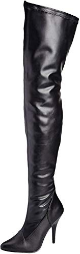 PLEASER SEDUCE-3000 Damen Stiefel, Schwarz (Blk STR pat), EU 39 (UK 6) (US 9)