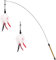 Pawaboo Cat Game Duster, Fishing Rod with Extra Large 88cm Wand and Small Bell, Cat Kitten Duster Toy, Chaser Wire Toy Stick, Wine Red and White Feather