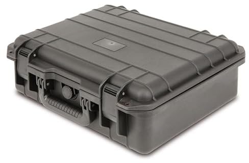 Hochwertiger Kunststoff-Gerätekoffer | Maße: 430x380x165 mm | Staub- und Wasserdicht | stabile Rippenverstärkung und Tragegriff | Vorhängeschloss-Bohrungen und Druckausgleichsventil