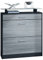 Vladon Schuhschrank Loret, Schuhkipper für 16 Paar Schuhe mit 2 Klappen und 1 Schublade und Glasablage, Schwarz matt/Avola-Anthrazit (89 x 104 x 23 cm)