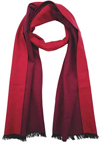 SEABRIGHT Schal 100% Seide Seidenflanell Seidenschal Flauschig Warm Dick SC-S-CDF-1404E2 Dunkelrot Rot