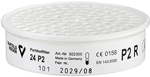 BartelsRieger Partikelfilter 24 P2 (Schutzklasse P2 R) (5 Stk.), Atemschutz-Steckfilter gegen Stäube und Aerosole