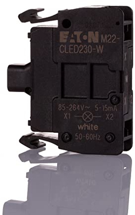 Eaton 216575 Leuchtelement, LED, weiß, Frontbefestigung, 85-264 V AC, Federzuganschluss,Rot