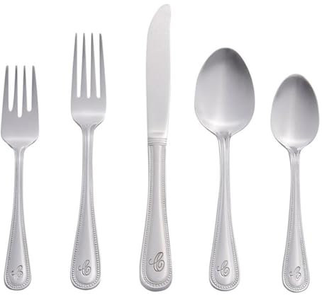 Riverridge Home Products 46 Piece beaded Monogram Flatware set Fantasia con perline - C 46 Kl574p Sweatshirt - Bambini