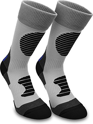 normani 3 Paar Multifunktionale Sportsocken mit Schienbein- & Fußrückenpolster - bestens geeignet als Skating- Inliner- Motorrad- & Trekkingsocken Farbe Grau/Schwarz Größe 47/50