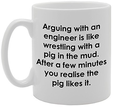 Coralgraph Inc MG805 Arguing with an Engineer Novelty Gift Printed Tea Coffee Ceramic Mug