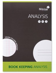 Silvine Book Keeping Notebook Analysis 32 Pages 7 Column A4 Ref SJA4A [Pack of 6]