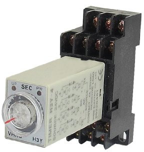 sourcing map Relé temporizador de retardo w Base H3Y-4 24VDC 4PDT 10 segundos 14P Terminales
