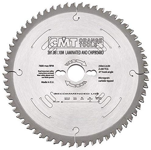 CMT Orange Tools 281.061.10M - Kreissägeblatt für Laminat und Spanholz HW 250x3.2/2.2x30 Z60 FFT 3neg