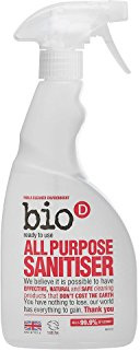 Bio-D All Purpose Sanitiser Spray 500ml | Eco Friendly | Allergy Friendly | Vegan | Cruelty Free