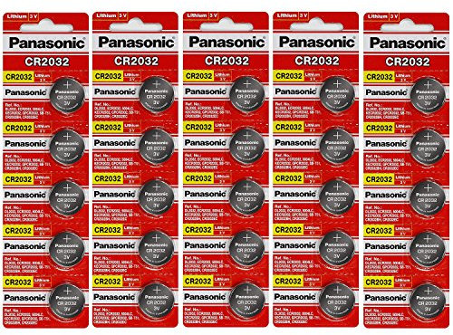 Panasonic CR2032 3 Volt Lithium Coin Cell Battery - 25 Batteries