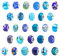 TOAOB 10 Piezas 14 mm Azul Tema Abalorios Europeos de Vidrio Cuentas Gran Agujero para Fabricación de Joyas Pulseras y Cadena de Serpiente