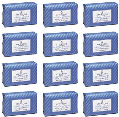 12 X ATKINSONS BLUE LAVENDER Sapone Solido per la cura e la pulizia del corpo