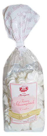 Busch Quality Meringues – Feines Schaumgebäck, Tropfen Vanille, knusprige Baisers, 100g