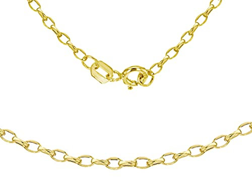 CARISSIMA Damen Oval Hollow 2.1 Diamantschliff Belcher Halskette 9k (375) Gelbgold 51 cm/20 zoll 1.14.5815