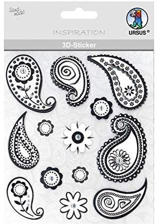 Ursus 564200102 - 3D Sticker Everyday, bestehend aus mehreren Ebenen, hochwertige Materialien, selbstklebend, ideal zum Verzieren von Grußkarten, Scrapbooking und für andere Bastelarbeiten