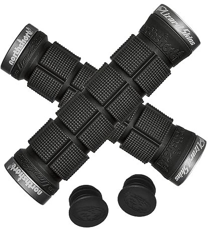 Lizard Skins Fahrradgriffe - Northshore - Lock-On - Schwarz (Schwarze Clamps)