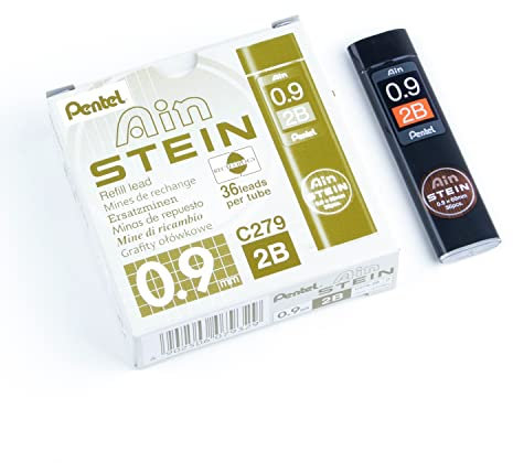 Pentel C279-2B Lot de 12 Etuis de 36 mines 0,9mm 2B pour porte-mines