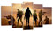 ARTTOR Wandbilder Dekoration Wohnzimmer Armee Waffen Sonne Militär Bilder auf Leinwand 160x85cm Leinwandbild Schlafzimmer Set 5 teilige Wand Kunstdruck Art Groß XXL Wanddeko Bild Canvas EA160x85-2962