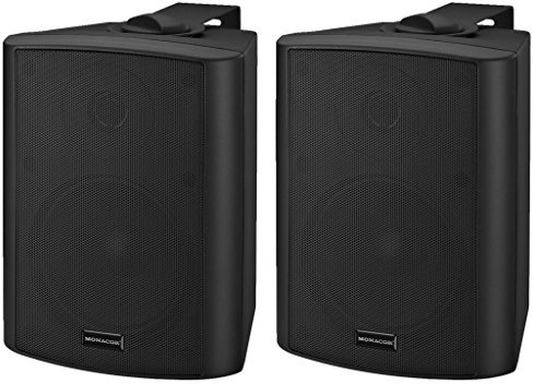MONACOR MKA-50SET/SW Aktives 2-Wege-Stereo-Lautsprecherboxen-System, 2 x 20 W schwarz